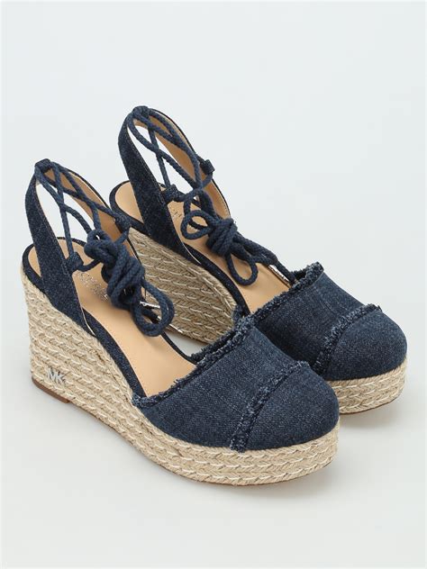 michael kors wedges sandals|michael kors denim wedge sandals.